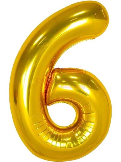 40 inch Birthday Foil 6 Number Helium Balloon pack of 1