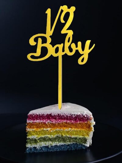 Acrylic Half Months Cake Topper, Half 1/2 Birthday Cake Decorations