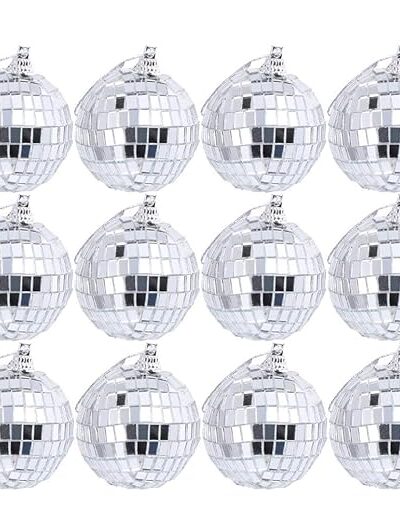 12pcs Disco Light Mirror Ball Disco Party Decoration Hanging Ball Lighting Ball