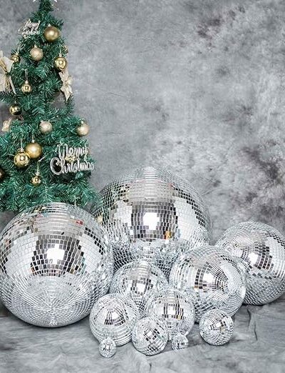 Lighting Disco Ball with Hanging Swivel,Mirror Ball (Multiple Sizes) (8 Inch)