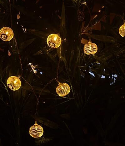 16 Led Golden Metal Lantern Copper String Fairy Light