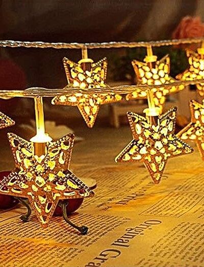 16 Led Golden Metal Star Copper String Fairy Light