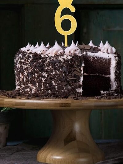 Mini Number 6 Golden Acrylic Cake Topper 5x2 Inches Pack of 1