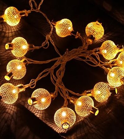 16 LED Metal Golden Lantern Decorative Fairy String Lights