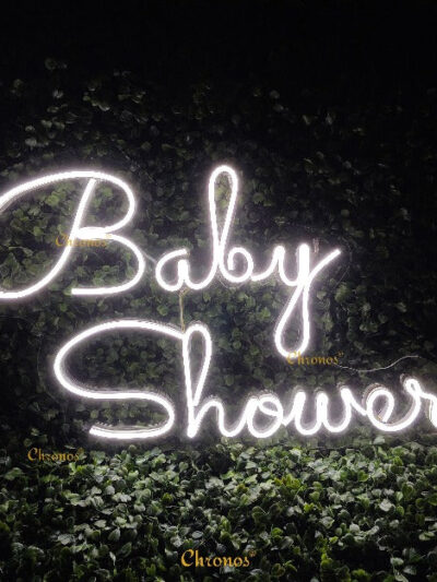 Mini Baby Shower Neon Sign White Light