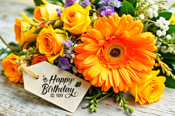 Flower Banner for Happy Birthday