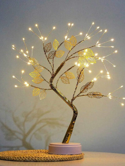 Bonsai Spirit Tree with Leaf And Fairy Lights Table Lamp | Warm White