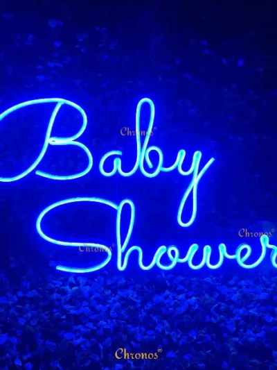 Big Baby Shower Neon Sign Gold Light