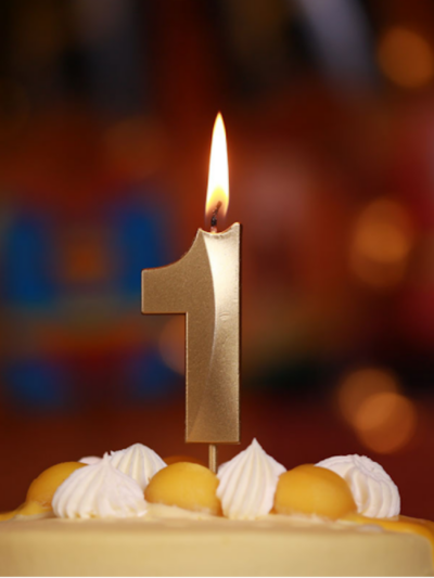 1st Birthday Candle