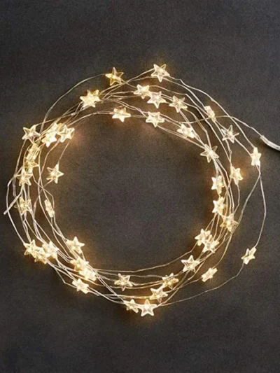 Copper Wire star Fairy LED String Lights - Star 13ft AA battrey