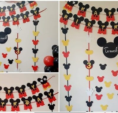 Mickey Mouse Paper Banner 6ft mickey mouse party decoration
