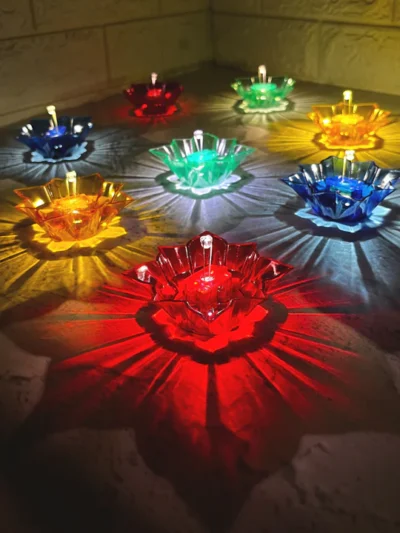 Reflection LED Diyas with Water Sensor | Pack of 8