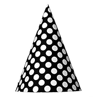 Black Color Polka Dot Paper Cap 10pc
