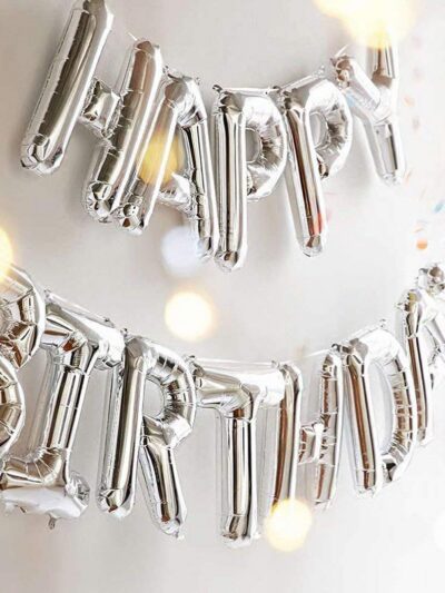 Happy Birthday Foil Balloons - Silver