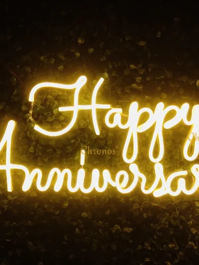 Big Happy Anniversary Neon Sign Light