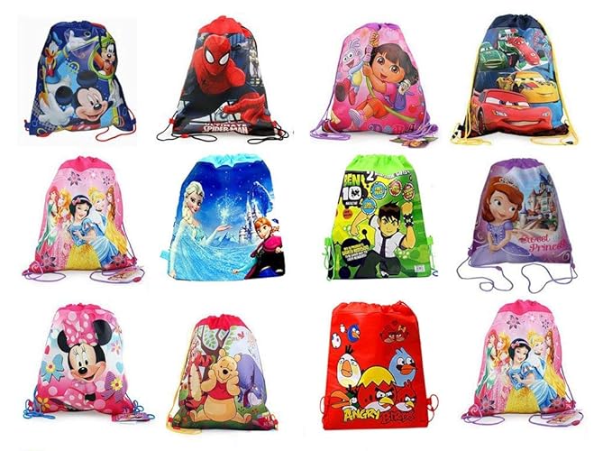 Cartoon Printed Kids Haversack Bags (Pack of 12)