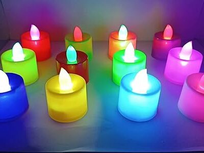 Set of 24 Pieces Multi Color Decorative LED Light Diya