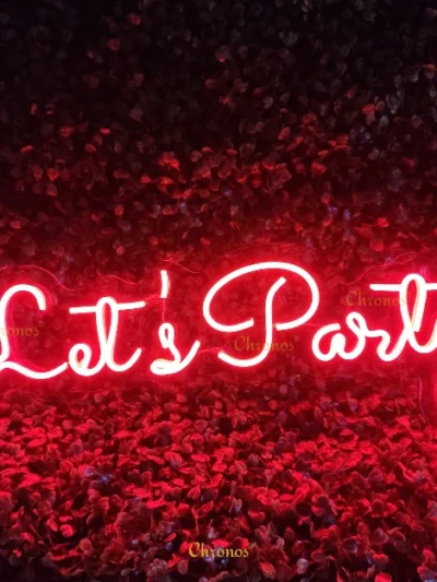Mini Let's Party Neon Sign Red Light