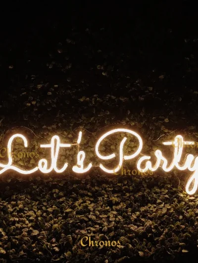 Let's Party Neon Sign Warm Light