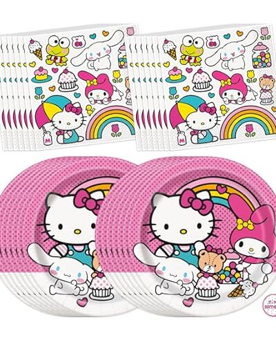 Hello Kitty Theme Paper Plates 10pc