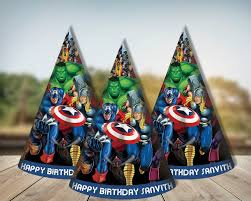 Avenger Paper Cap - 10pcs For birthday party theme party items birthday baby hats, led party hat for birthday baby