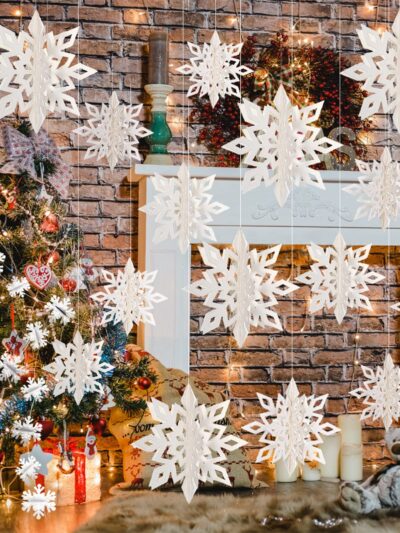 Snow Flate Hanging Garland frozen snow flate for decoration