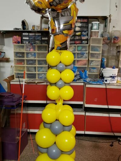 Transformers Bumblebee Theme Balloon Pillar Decoration