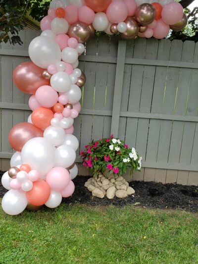Blush Pink & Rose Gold Outdoor Organic Balloon Garland