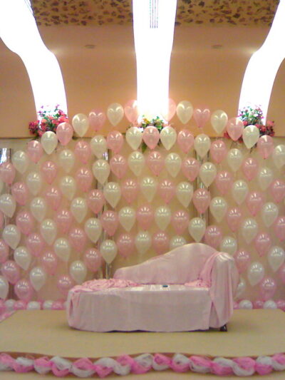 Grand Pink & White Royal Stage Balloon Backdrop