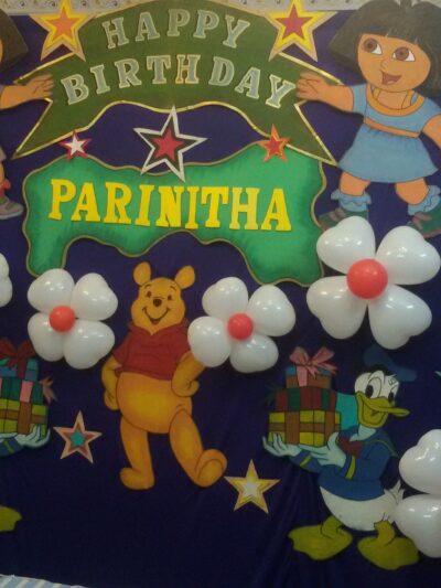 Classic Cartoon Theme Kids Birthday Backdrop Decoration