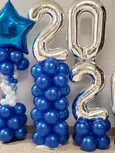 Blue and Silver 2020 New Year Foil Balloon