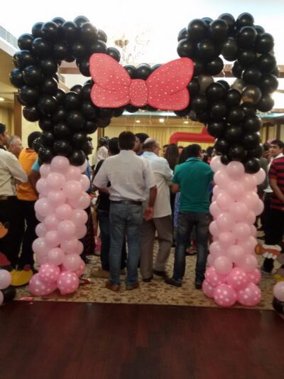Minnie Mouse Theme Character Balloon Pillar Decoration