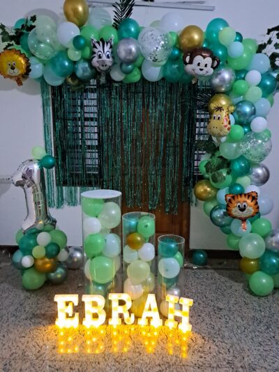 Wild Safari Jungle Theme 1st Birthday Balloon Decoration